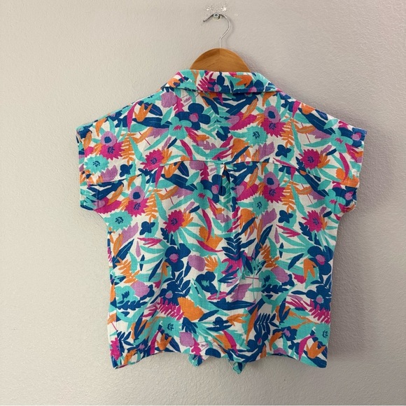 Cat & Jack Blue and Orange Button Down Shirt - Picture 11 of 13